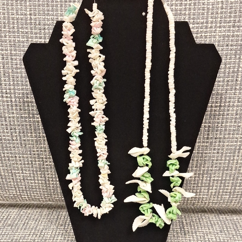 Green And Pink Shell Necklace Set